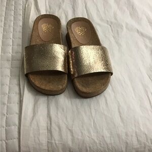 Gold Slide Sandals